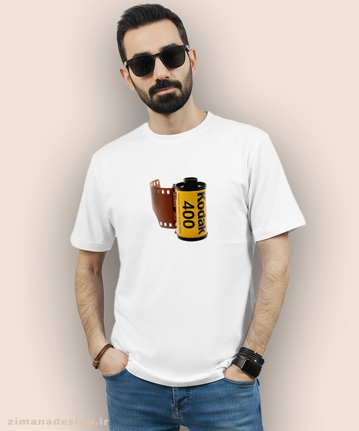 zimanaproduct-1033-b-w3 تیشرت مردانه و زنانه نوستالژی طرح فیلم نگاتیو - Image 1