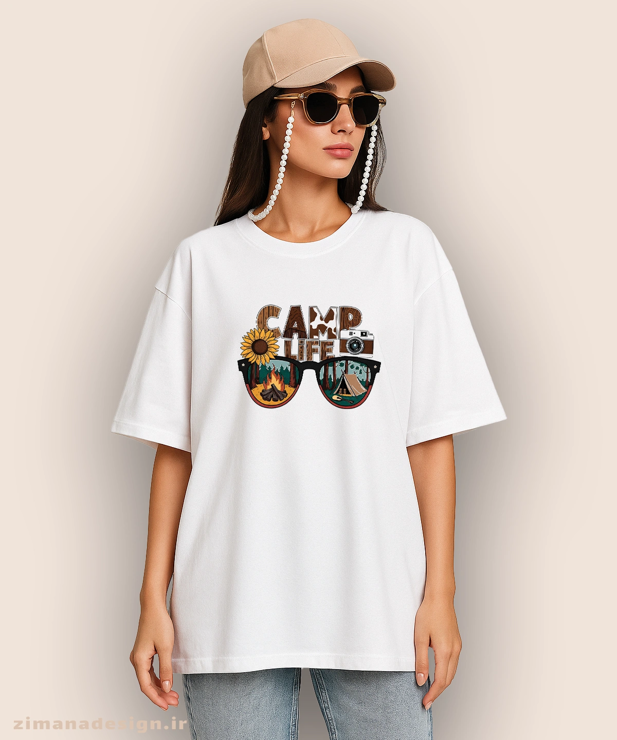 zimanaproduct-1066-l-w تیشرت لش مردانه و زنانه طرح کمپ و جنگل نوردی | camp life کد 1066 - Image 1