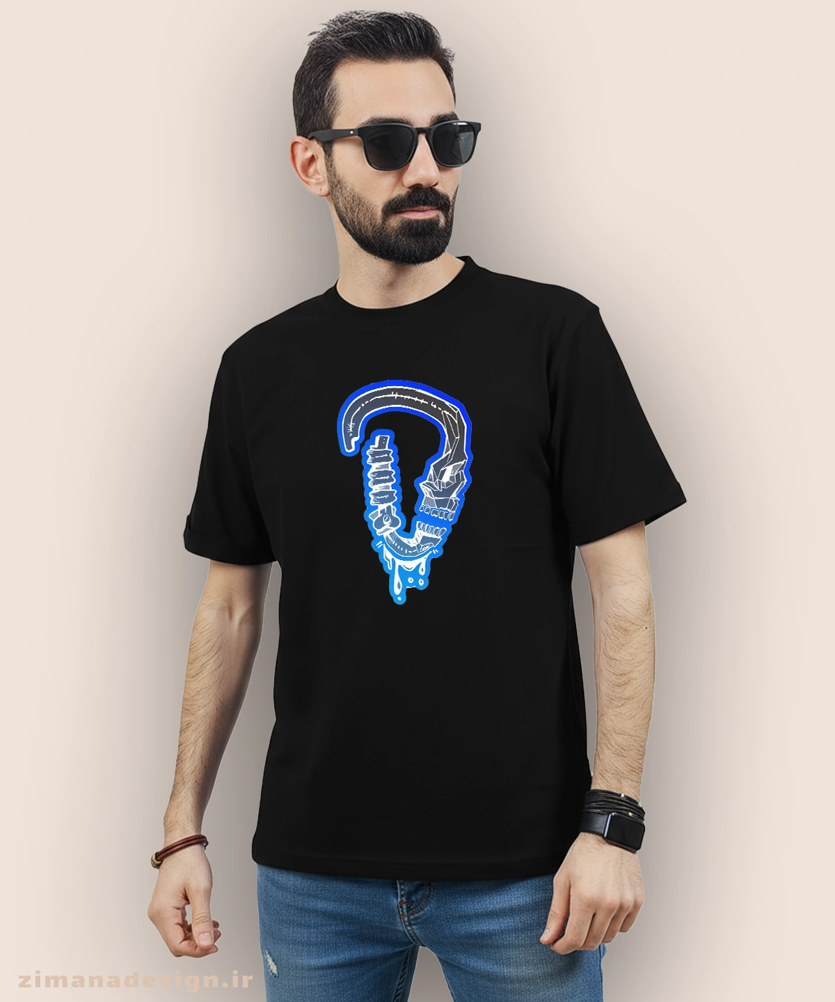 zimanaproduct-1067-b-b3 تیشرت مردانه و زنانه طرح قلاب کوهنوردی کد 1067 - Image 1