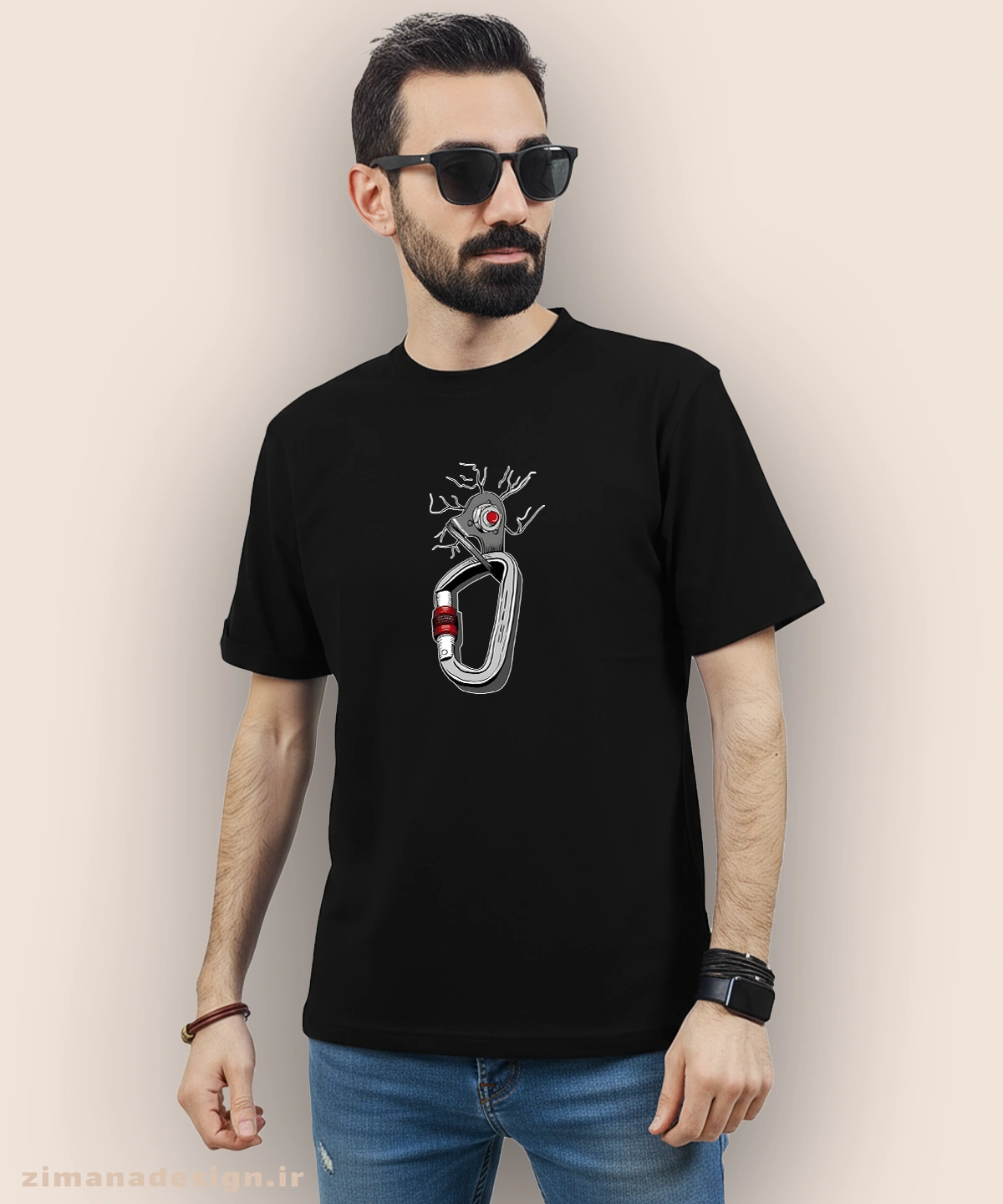 zimanaproduct-1069-b-b3 تیشرت مردانه و زنانه طرح قلاب کوهنوردی کد 1069 - Image 1
