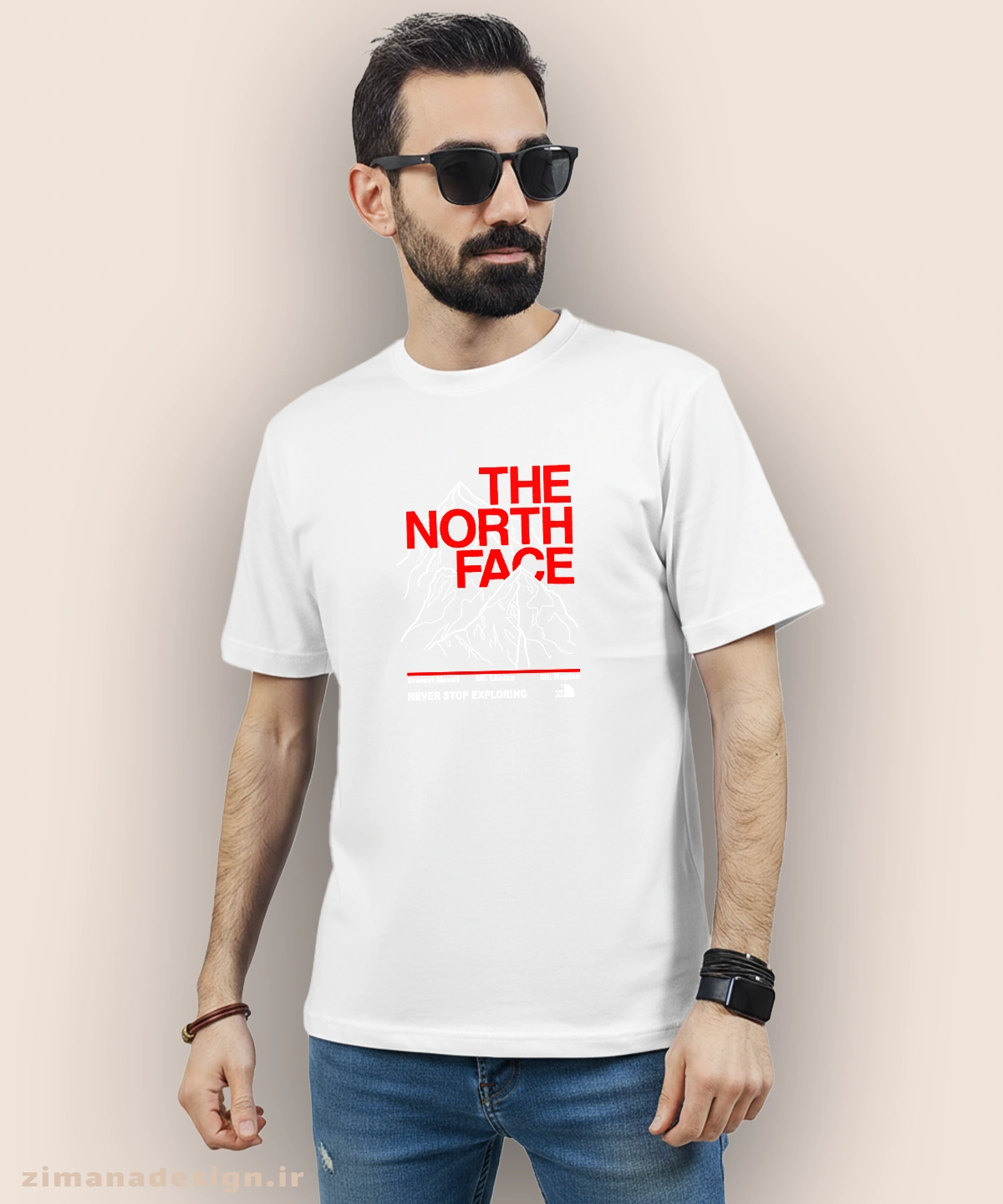 zimanaproduct-1071-b-w4 تیشرت مردانه و زنانه طرح کوه نوردی the north face کد 1071 - Image 1