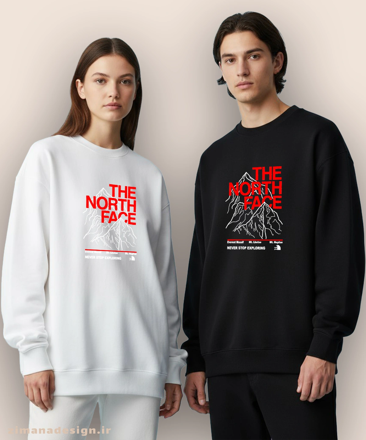 zimanaproduct-1071-d-bw دورس مردانه و زنانه طرح کوه نوردی the north face کد 1071 - Image 1