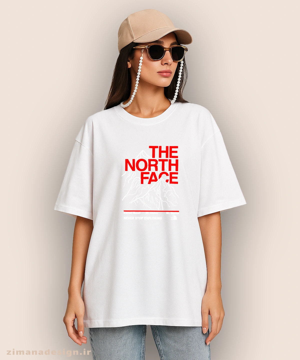 zimanaproduct-1071-l-w تیشرت لش مردانه و زنانه طرح کوه نوردی the north face کد 1071 - Image 1